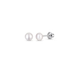 Pearl Screw Back Stud Earrings for Baby, Toddler, Girls, Kids