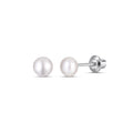 White 4mm Pearl Screw Back Stud Earrings for Baby, Toddler, Girls, Kids