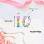 Multi-Colored Heart Enamel Huggie Hoops