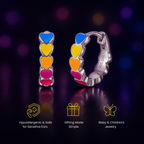 Glow In The Dark Heart Enamel Huggie Hoops