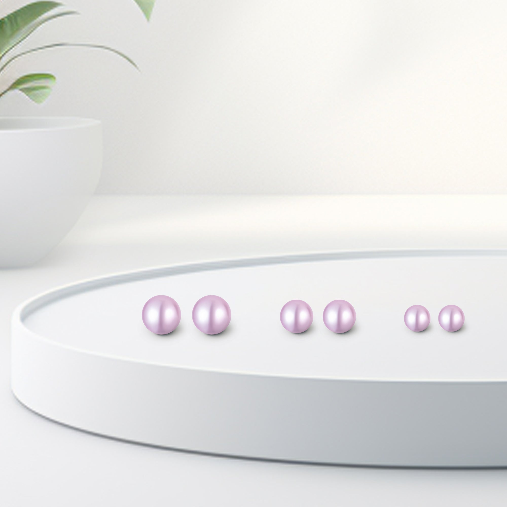 Purple 5mm Pearl Screw Back Stud Earrings for Baby, Toddler, Girls, Kids