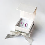Purple Sparkle Heart Enamel Huggie Hoops