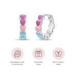 Sunset Heart Enamel Huggie Hoops