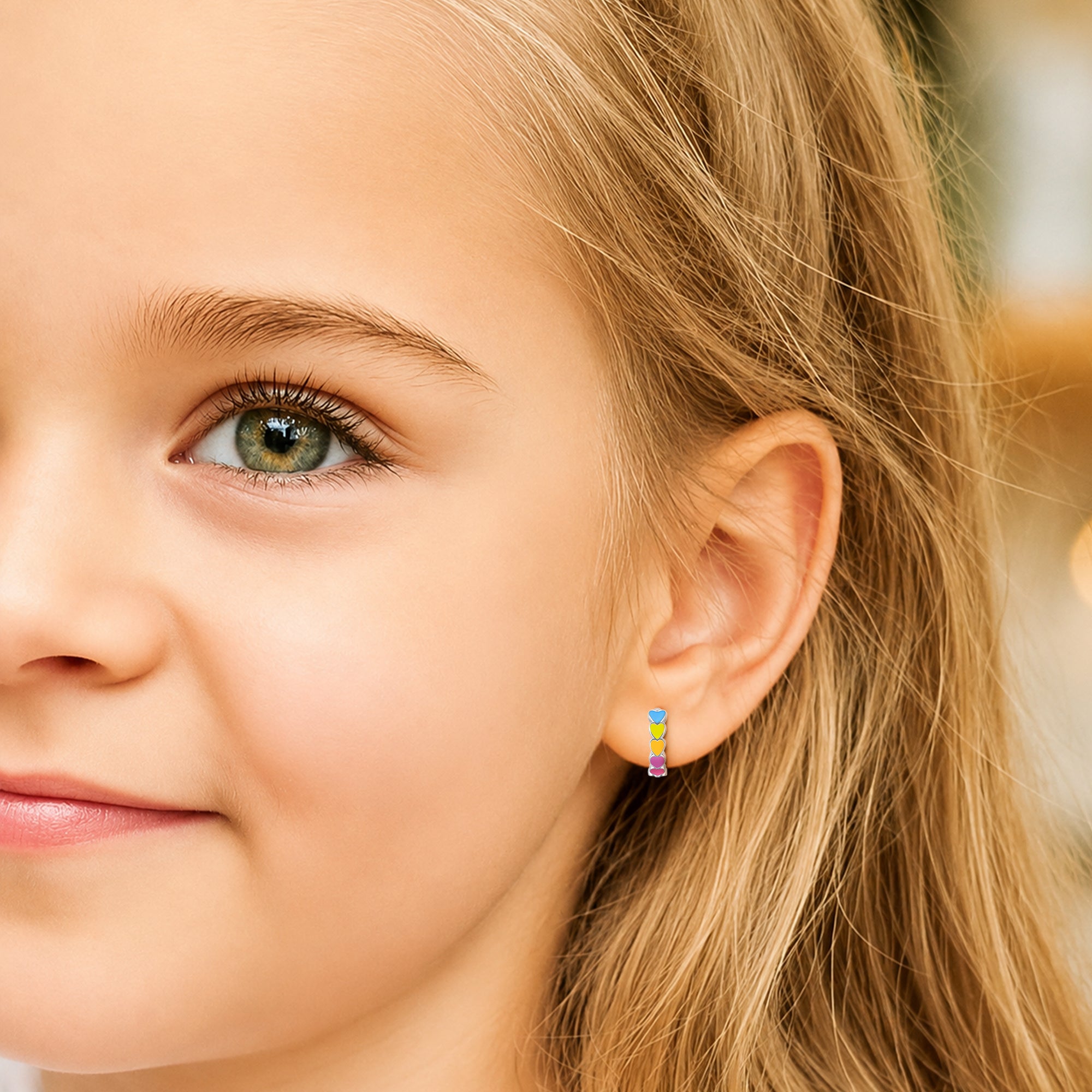Glow In The Dark Heart Enamel Huggie Hoops