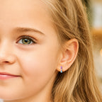 Sunset Heart Enamel Huggie Hoops