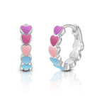 Sunset Heart Enamel Huggie Hoops