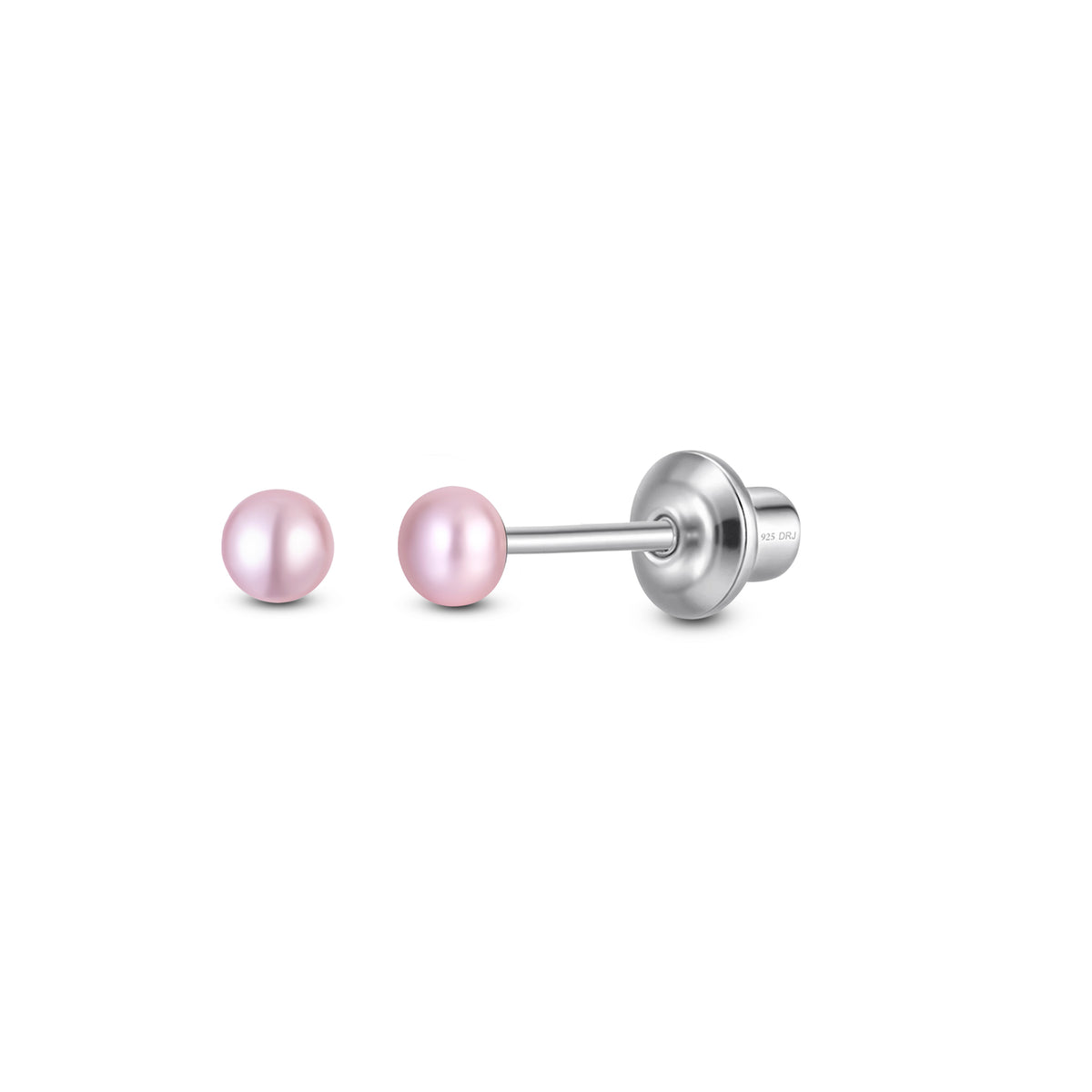 Classic Pink Pearl Stud Earrings