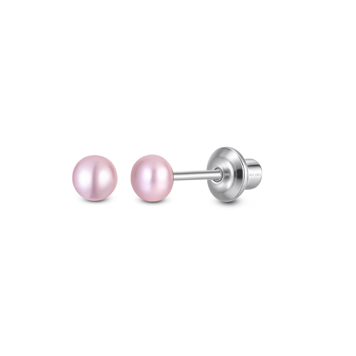 Classic Pink Pearl Stud Earrings