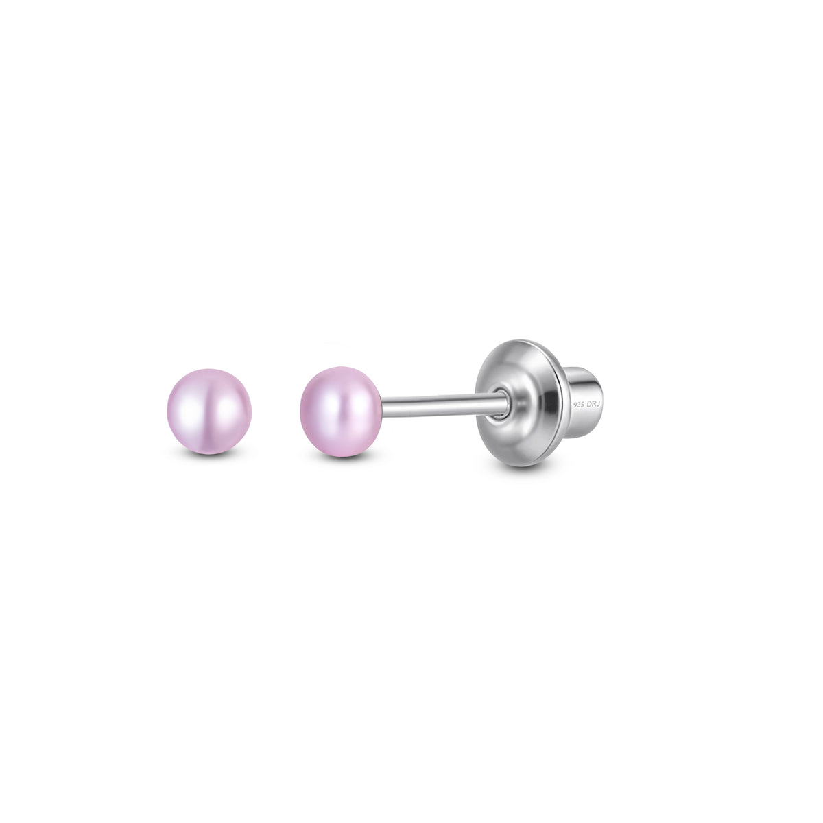 Classic Purple Pearl Stud Earrings