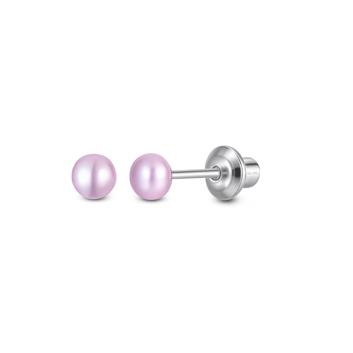 Classic Purple Pearl Stud Earrings