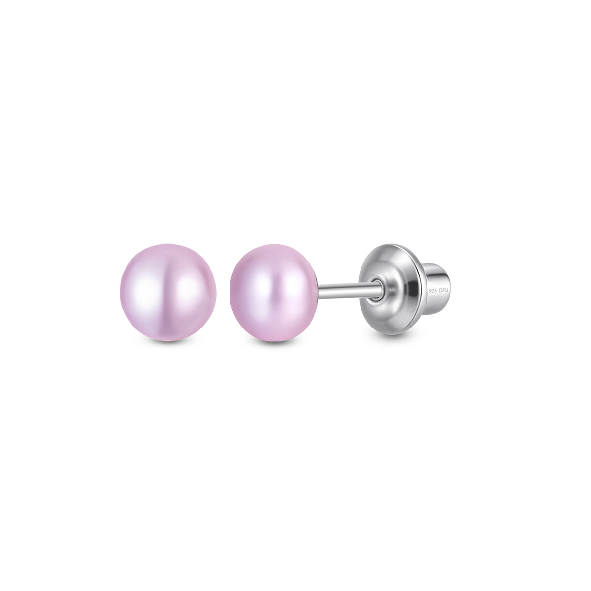 Classic Purple Pearl Stud Earrings