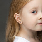 Heart Birthstone Screw back Earrings Feb/Amythest